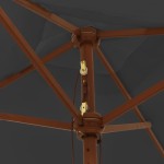 vidaXL Umbrelă soare de grădină stâlp din lemn antracit 198x198x231 cm vidaXL Umbrelă soare de grădină stâlp din lemn antracit 198x198x231 cm