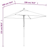 vidaXL Umbrelă soare de grădină stâlp din lemn antracit 198x198x231 cm vidaXL Umbrelă soare de grădină stâlp din lemn antracit 198x198x231 cm