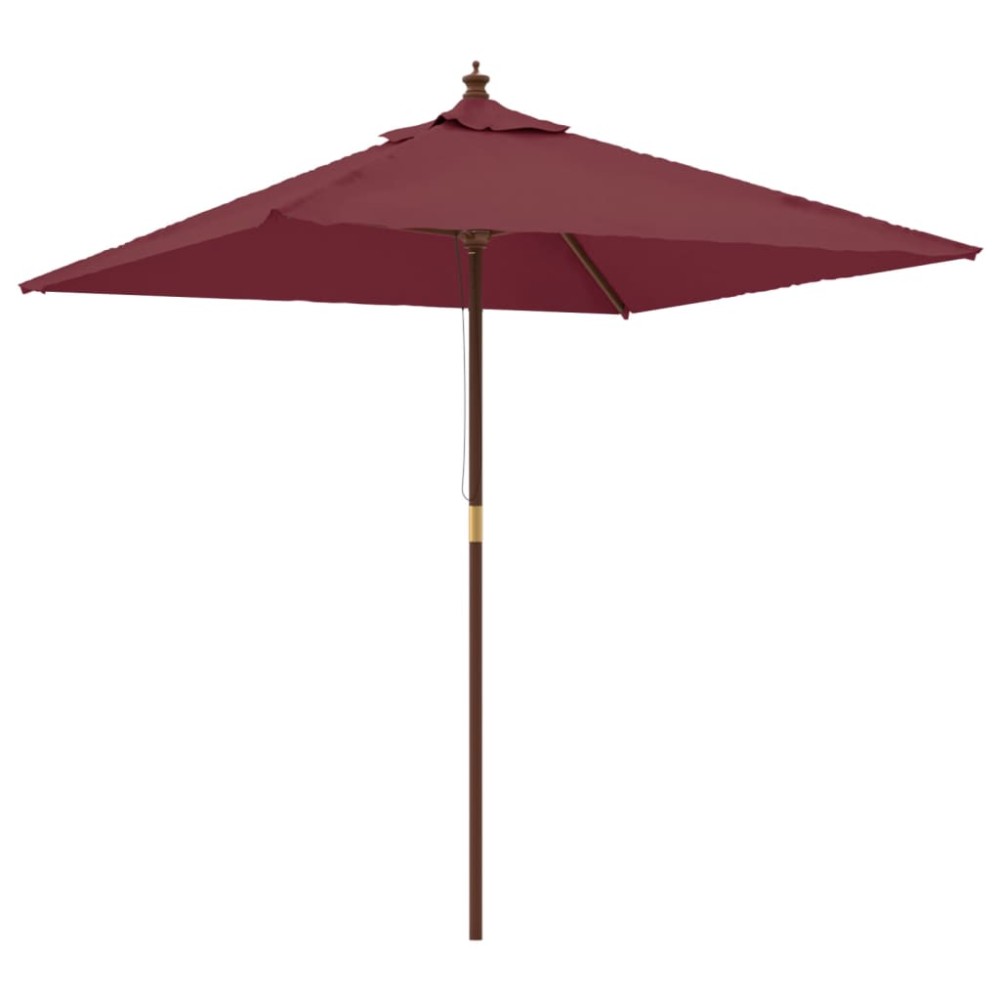 vidaXL Umbrelă de grădină stâlp din lemn, roșu bordo, 198x198x231 cm