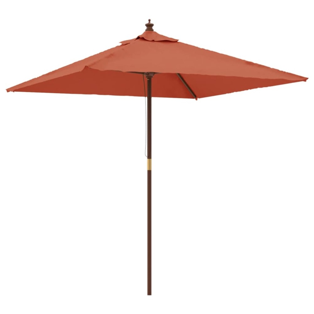 vidaXL Umbrelă de grădină cu stâlp din lemn, cărămiziu, 198x198x231 cm