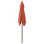 vidaXL Umbrelă de grădină cu stâlp din lemn, cărămiziu, 198x198x231 cm vidaXL Umbrelă de grădină cu stâlp din lemn, cărămiziu, 198x198x231 cm