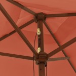vidaXL Umbrelă de grădină cu stâlp din lemn, cărămiziu, 198x198x231 cm vidaXL Umbrelă de grădină cu stâlp din lemn, cărămiziu, 198x198x231 cm