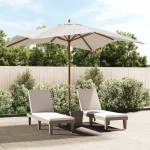vidaXL Umbrelă de grădină stâlp din lemn, nisipiu, 300x300x273 cm vidaXL Umbrelă de grădină stâlp din lemn, nisipiu, 300x300x273 cm