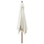 vidaXL Umbrelă de grădină stâlp din lemn, nisipiu, 300x300x273 cm vidaXL Umbrelă de grădină stâlp din lemn, nisipiu, 300x300x273 cm