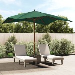 vidaXL Umbrelă de grădină stâlp din lemn, verde, 300x300x273 cm vidaXL Umbrelă de grădină stâlp din lemn, verde, 300x300x273 cm