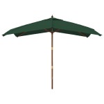 vidaXL Umbrelă de grădină stâlp din lemn, verde, 300x300x273 cm vidaXL Umbrelă de grădină stâlp din lemn, verde, 300x300x273 cm