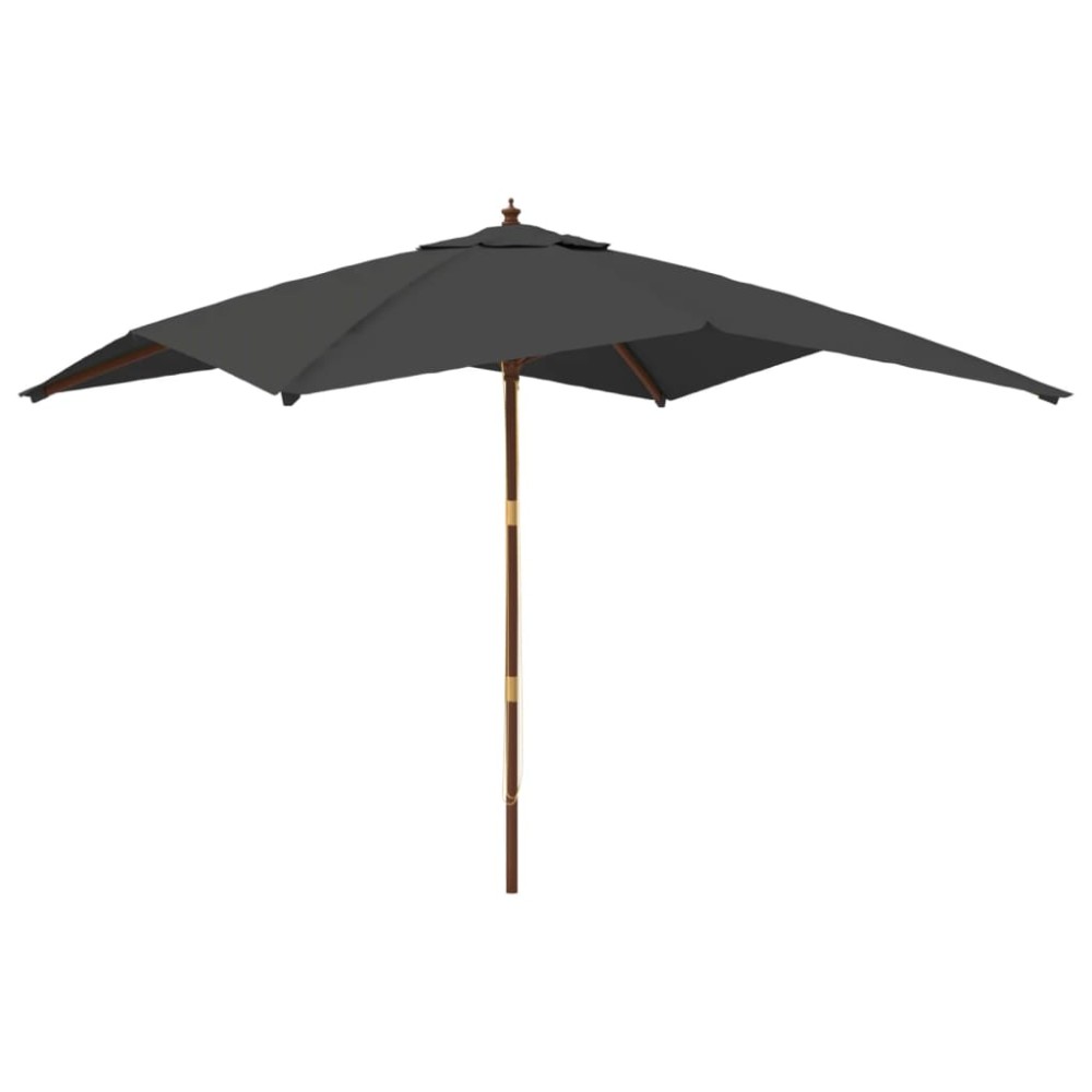 vidaXL Umbrelă de grădină stâlp din lemn, antracit, 300x300x273 cm