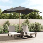 vidaXL Umbrelă de grădină stâlp din lemn, antracit, 300x300x273 cm vidaXL Umbrelă de grădină stâlp din lemn, antracit, 300x300x273 cm