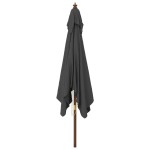 vidaXL Umbrelă de grădină stâlp din lemn, antracit, 300x300x273 cm vidaXL Umbrelă de grădină stâlp din lemn, antracit, 300x300x273 cm