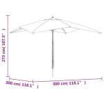 vidaXL Umbrelă de grădină stâlp din lemn, antracit, 300x300x273 cm vidaXL Umbrelă de grădină stâlp din lemn, antracit, 300x300x273 cm