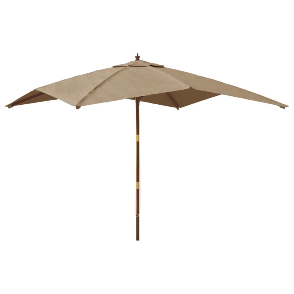 vidaXL Umbrelă de grădină stâlp din lemn, taupe, 300x300x273 cm