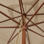 vidaXL Umbrelă de grădină stâlp din lemn, taupe, 300x300x273 cm vidaXL Umbrelă de grădină stâlp din lemn, taupe, 300x300x273 cm