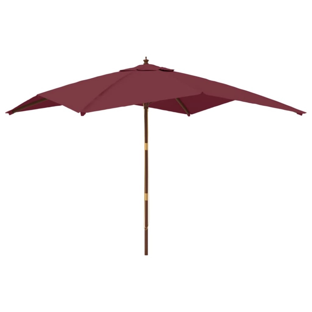 vidaXL Umbrelă de grădină stâlp din lemn, roșu bordo, 300x300x273 cm