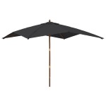 vidaXL Umbrelă de grădină stâlp din lemn, negru, 300x300x273 cm vidaXL Umbrelă de grădină stâlp din lemn, negru, 300x300x273 cm