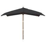 vidaXL Umbrelă de grădină stâlp din lemn, negru, 300x300x273 cm vidaXL Umbrelă de grădină stâlp din lemn, negru, 300x300x273 cm