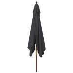 vidaXL Umbrelă de grădină stâlp din lemn, negru, 300x300x273 cm vidaXL Umbrelă de grădină stâlp din lemn, negru, 300x300x273 cm