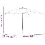 vidaXL Umbrelă de grădină stâlp din lemn, albastru azur 300x300x273 cm vidaXL Umbrelă de grădină stâlp din lemn, albastru azur 300x300x273 cm
