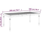 vidaXL Masa Batavia, 200x100x75 cm, lemn masiv de tec vidaXL Masa Batavia, 200x100x75 cm, lemn masiv de tec