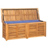 vidaXL Ladă depozitare grădină cu geantă, 150x50x55 cm, lemn masiv tec vidaXL Ladă depozitare grădină cu geantă, 150x50x55 cm, lemn masiv tec