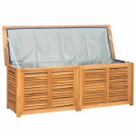 vidaXL Ladă depozitare grădină cu geantă, 150x50x55 cm, lemn masiv tec vidaXL Ladă depozitare grădină cu geantă, 150x50x55 cm, lemn masiv tec