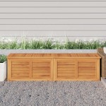 vidaXL Ladă depozitare grădină cu geantă, 200x50x55 cm, lemn masiv tec vidaXL Ladă depozitare grădină cu geantă, 200x50x55 cm, lemn masiv tec