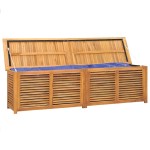 vidaXL Ladă depozitare grădină cu geantă, 200x50x55 cm, lemn masiv tec vidaXL Ladă depozitare grădină cu geantă, 200x50x55 cm, lemn masiv tec