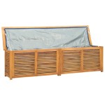 vidaXL Ladă depozitare grădină cu geantă, 200x50x55 cm, lemn masiv tec vidaXL Ladă depozitare grădină cu geantă, 200x50x55 cm, lemn masiv tec