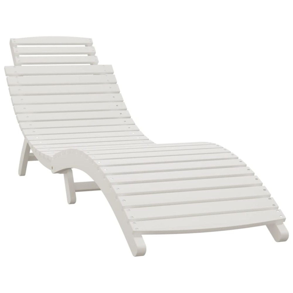 vidaXL Șezlong, alb, 184x55x64 cm, lemn masiv de acacia