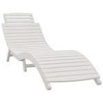 vidaXL Șezlong, alb, 184x55x64 cm, lemn masiv de acacia