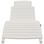 vidaXL Șezlong, alb, 184x55x64 cm, lemn masiv de acacia