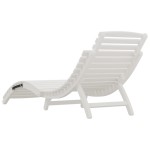 vidaXL Șezlong, alb, 184x55x64 cm, lemn masiv de acacia