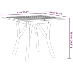 vidaXL Masă de grădină, 85x85x75 cm, lemn masiv de acacia