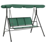 vidaXL Balansoar de grădină, verde, 170 cm, textilenă și oțel vidaXL Balansoar de grădină, verde, 170 cm, textilenă și oțel
