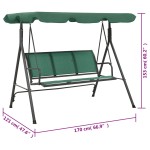 vidaXL Balansoar de grădină, verde, 170 cm, textilenă și oțel vidaXL Balansoar de grădină, verde, 170 cm, textilenă și oțel