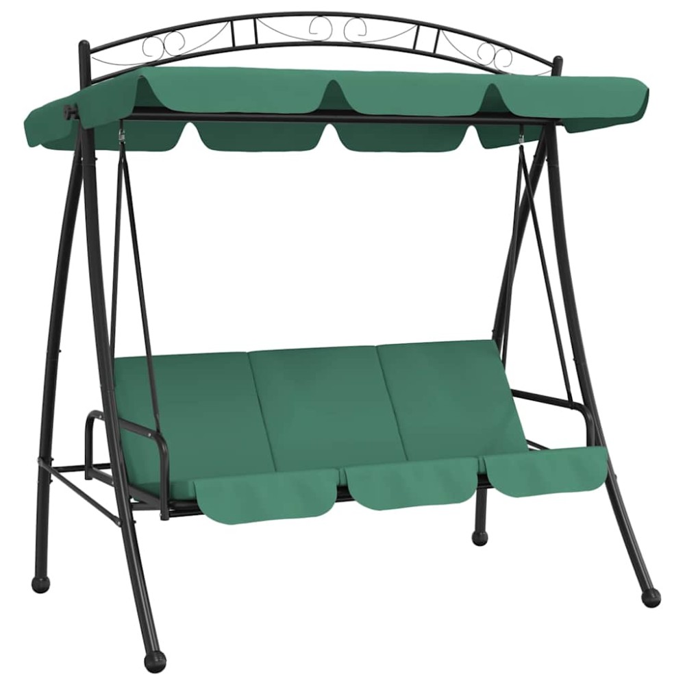 vidaXL Balansoar de grădină cu baldachin verde 198 cm țesătură și oțel
