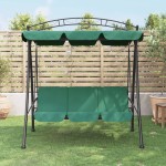 vidaXL Balansoar de grădină cu baldachin verde 198 cm țesătură și oțel vidaXL Balansoar de grădină cu baldachin verde 198 cm țesătură și oțel
