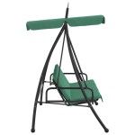 vidaXL Balansoar de grădină cu baldachin verde 198 cm țesătură și oțel vidaXL Balansoar de grădină cu baldachin verde 198 cm țesătură și oțel