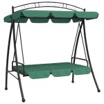 vidaXL Balansoar de grădină cu baldachin verde 198 cm țesătură și oțel vidaXL Balansoar de grădină cu baldachin verde 198 cm țesătură și oțel