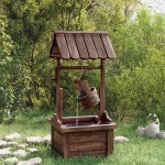 vidaXL Fântână de dorințe cu pompă, 57x50x112 cm, lemn masiv de brad vidaXL Fântână de dorințe cu pompă, 57x50x112 cm, lemn masiv de brad