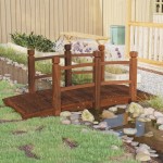 vidaXL Pod de grădină cu balustrade, 150x67x56 cm, lemn masiv de molid vidaXL Pod de grădină cu balustrade, 150x67x56 cm, lemn masiv de molid