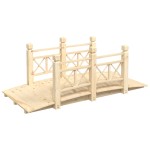 vidaXL Pod de grădină cu balustrade, 150x67x56 cm, lemn masiv de molid vidaXL Pod de grădină cu balustrade, 150x67x56 cm, lemn masiv de molid