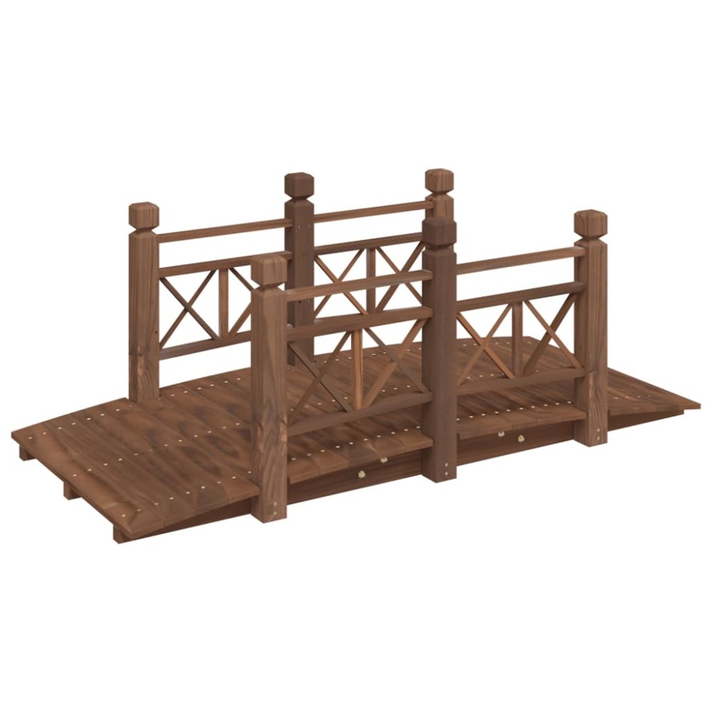 vidaXL Pod de grădină cu balustrade, 150x67x56 cm, lemn masiv de molid