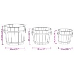 vidaXL Set de jardiniere tip găleată, 3 piese, lemn masiv de brad