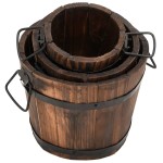 vidaXL Set de jardiniere tip găleată, 3 piese, lemn masiv de brad