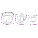 vidaXL Set de jardiniere tip găleată, 3 piese, lemn masiv de brad