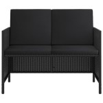 vidaXL Set mobilier de grădină cu perne, 6 piese, negru, poliratan vidaXL Set mobilier de grădină cu perne, 6 piese, negru, poliratan