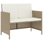 vidaXL Set mobilier pentru grădină, 6 piese, cu perne, bej, poliratan vidaXL Set mobilier pentru grădină, 6 piese, cu perne, bej, poliratan
