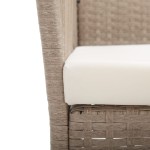 vidaXL Fotolii de grădină cu perne, 2 buc., bej, poliratan vidaXL Fotolii de grădină cu perne, 2 buc., bej, poliratan