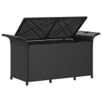 vidaXL Bancă de grădină cu pernă, negru, 116x46x57 cm, poliratan vidaXL Bancă de grădină cu pernă, negru, 116x46x57 cm, poliratan