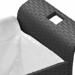 vidaXL Bancă de grădină cu pernă, negru, 116x46x57 cm, poliratan vidaXL Bancă de grădină cu pernă, negru, 116x46x57 cm, poliratan